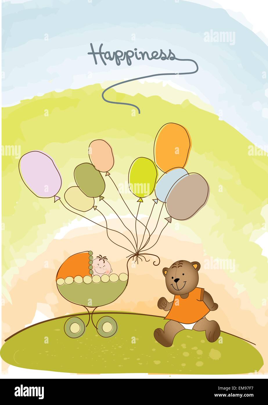baby shower announcement card with strollers Stock Vector Image & Art ...