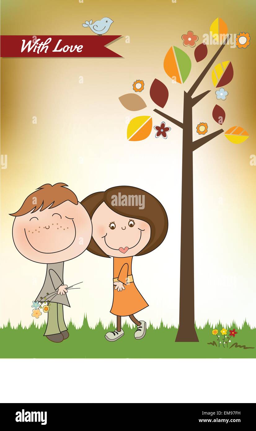happy lovers couple Stock Vector Image & Art - Alamy