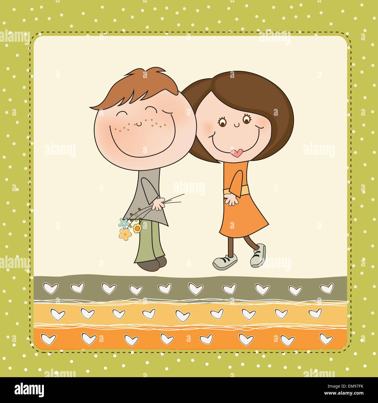 happy lovers couple Stock Vector Image & Art - Alamy
