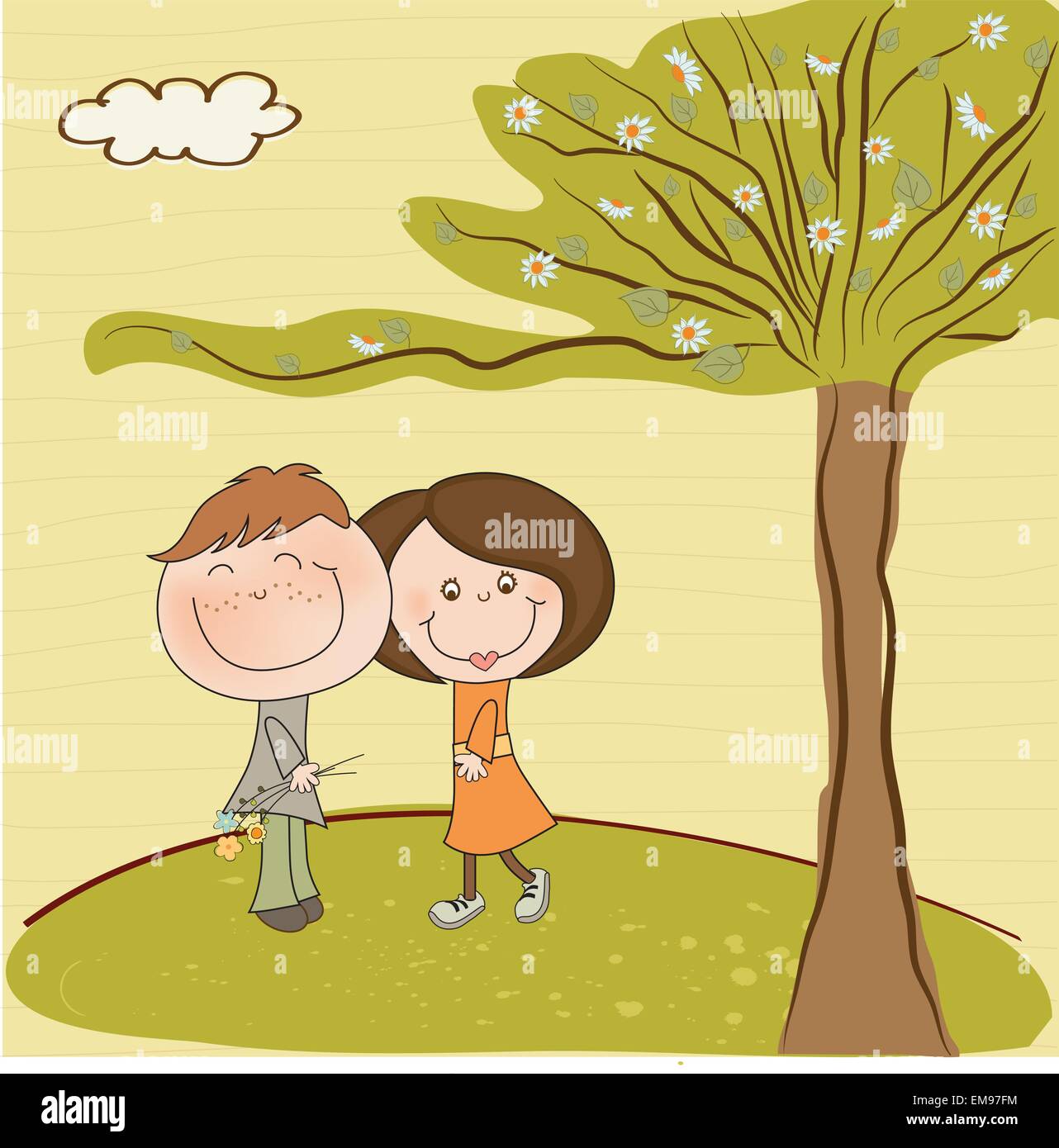happy lovers couple Stock Vector Image & Art - Alamy
