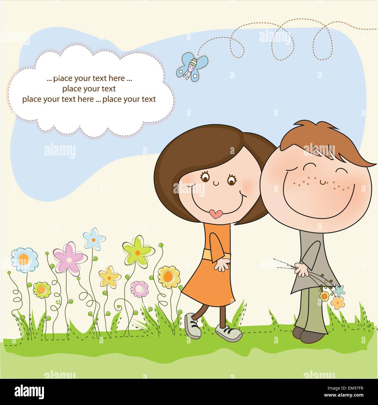 happy lovers couple Stock Vector Image & Art - Alamy