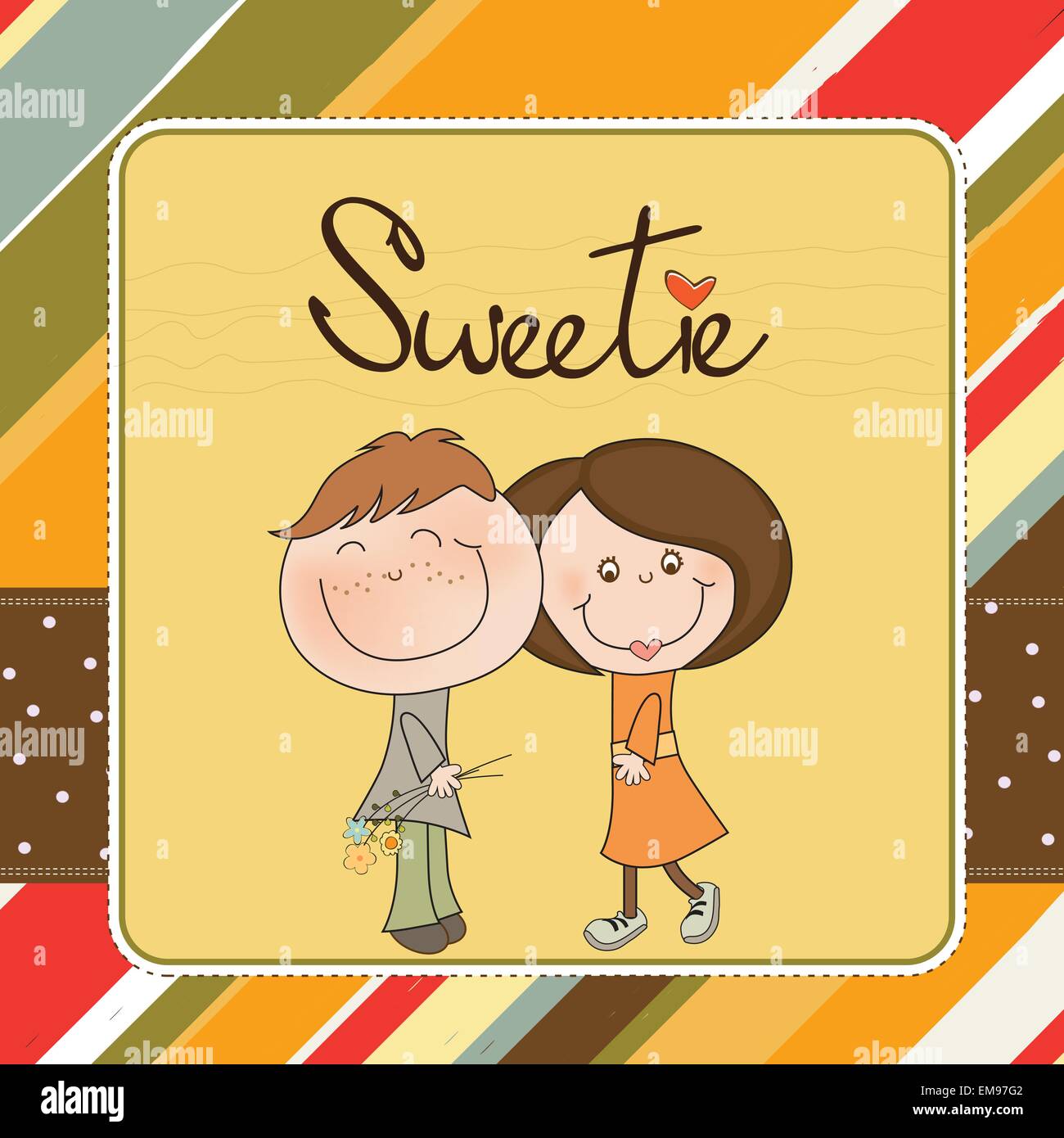 happy lovers couple Stock Vector Image & Art - Alamy