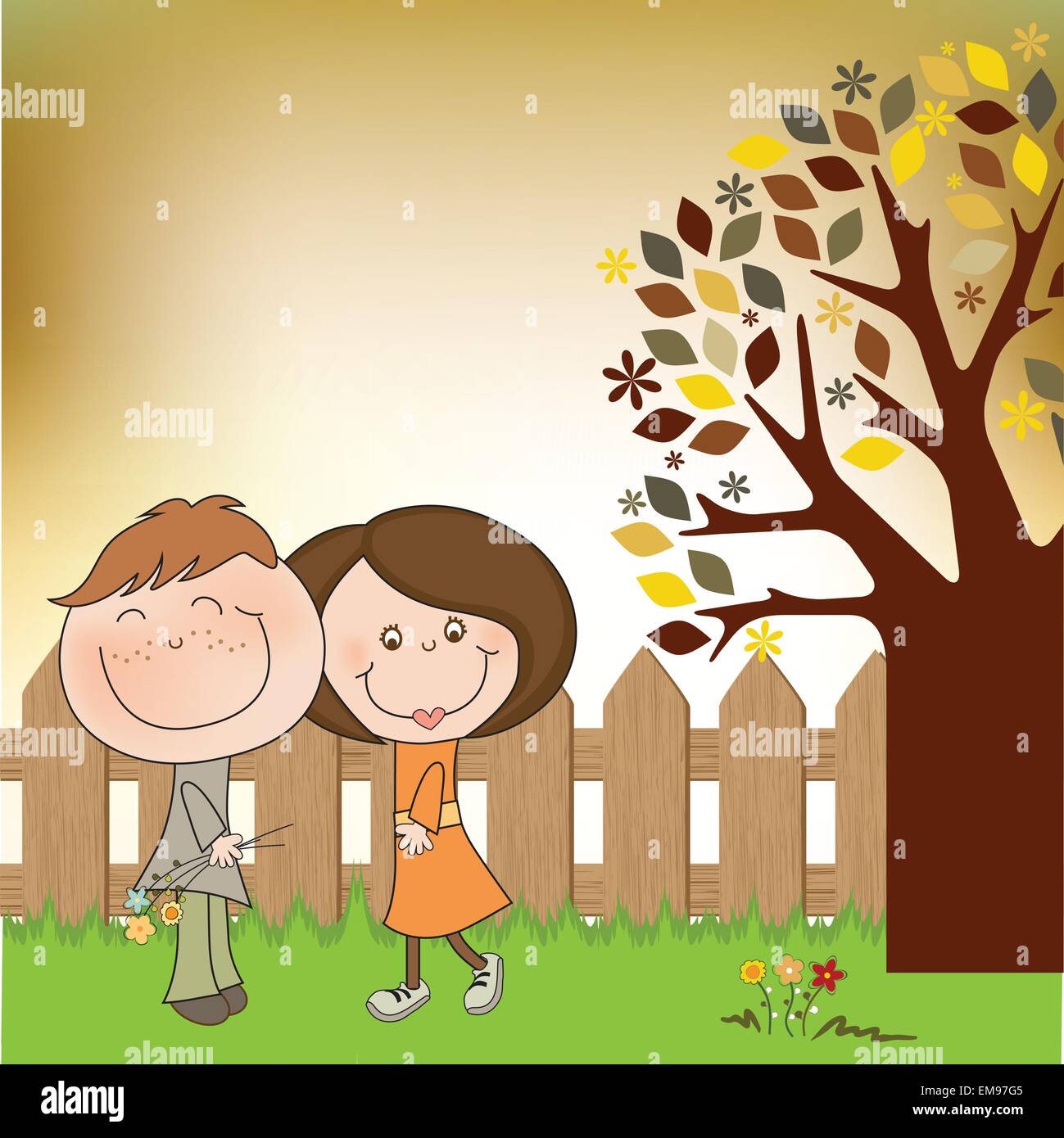 happy lovers couple Stock Vector Image & Art - Alamy