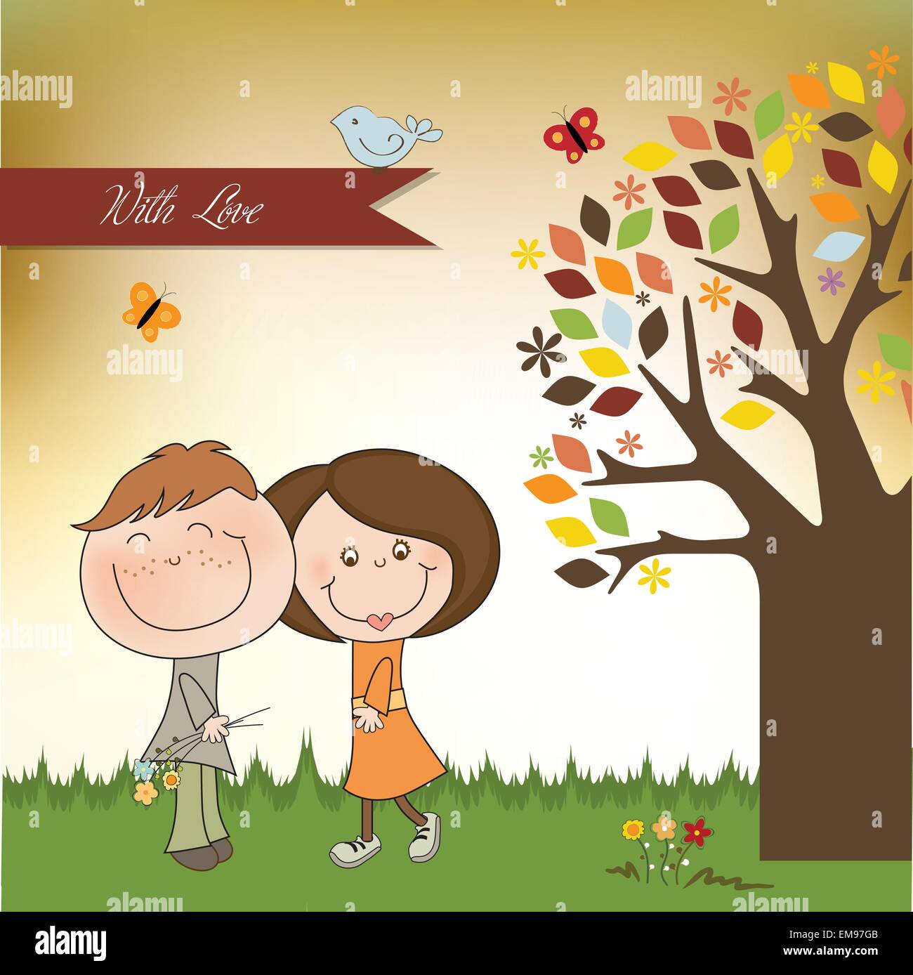 happy lovers couple Stock Vector Image & Art - Alamy