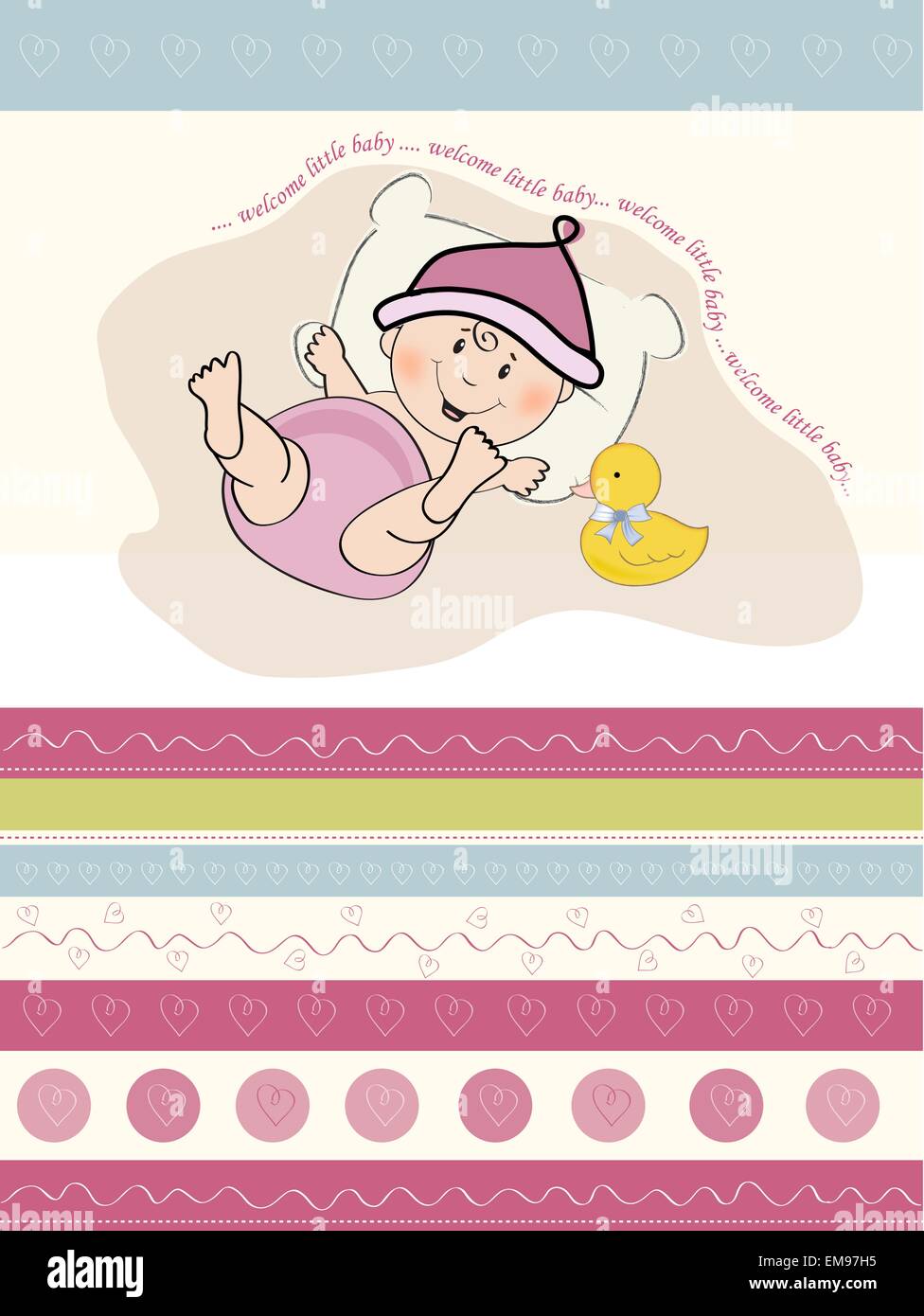 baby girl shower card Stock Vector Image & Art - Alamy