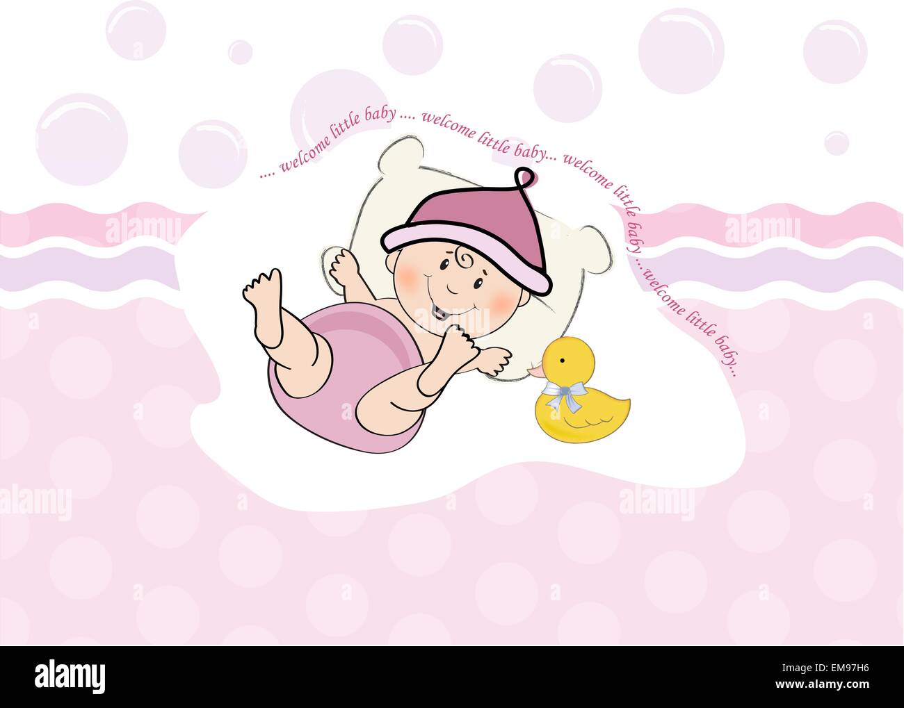 baby girl shower card Stock Vector Image & Art - Alamy