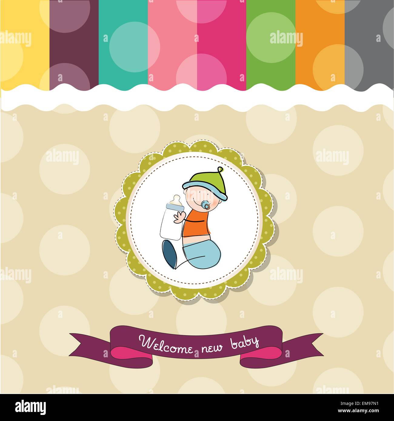 baby shower card with little baby Stock Vector Image & Art - Alamy