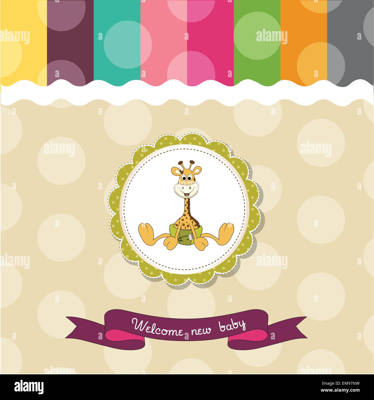 baby shower card with baby giraffe Stock Vector Image & Art - Alamy