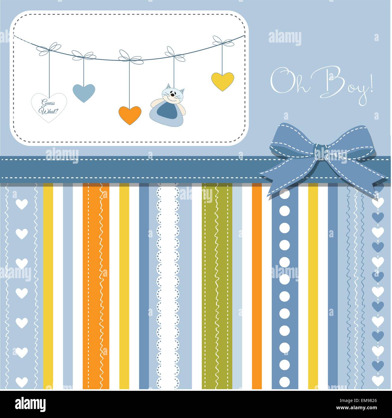 baby boy shower card Stock Vector Image & Art - Alamy