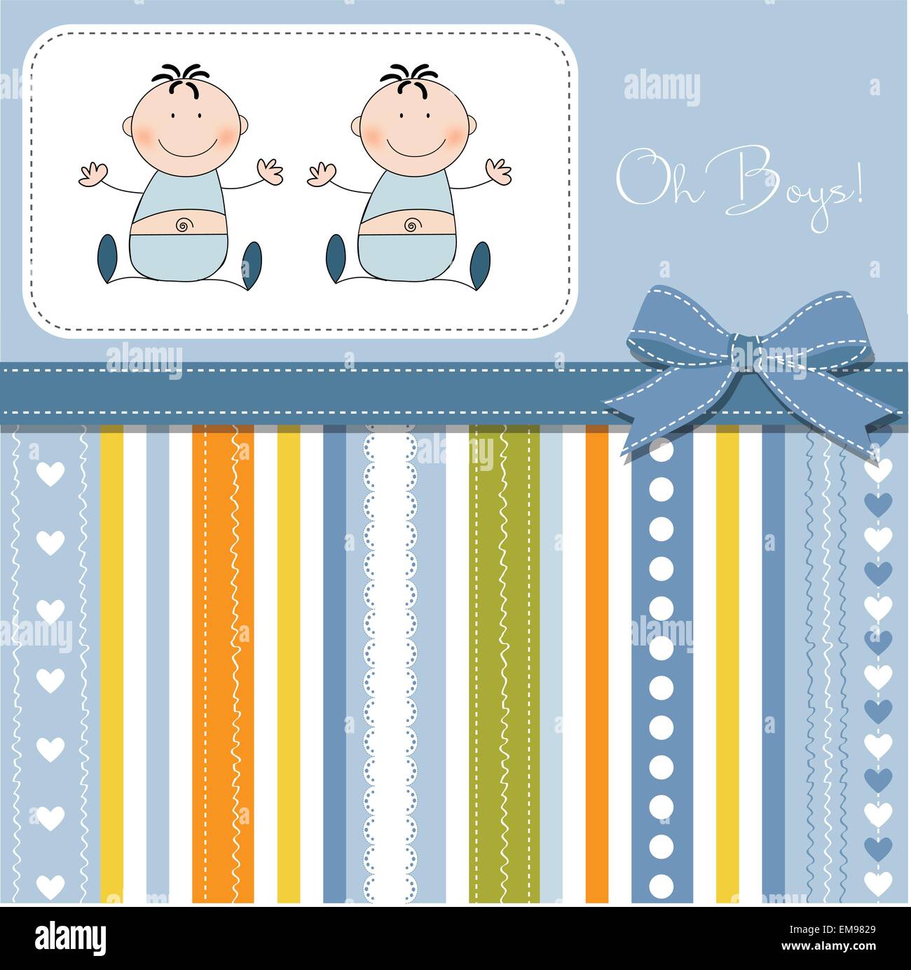 twins announcement card Stock Vector Image & Art Alamy