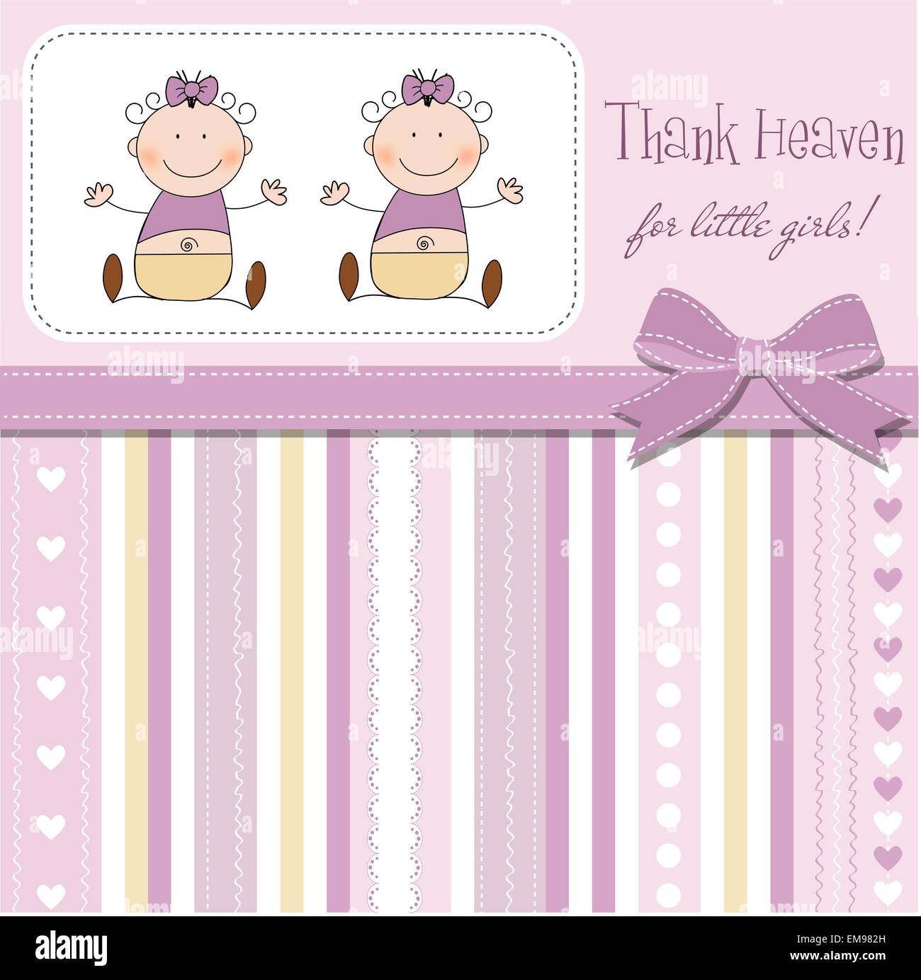twins announcement card Stock Vector Image & Art Alamy