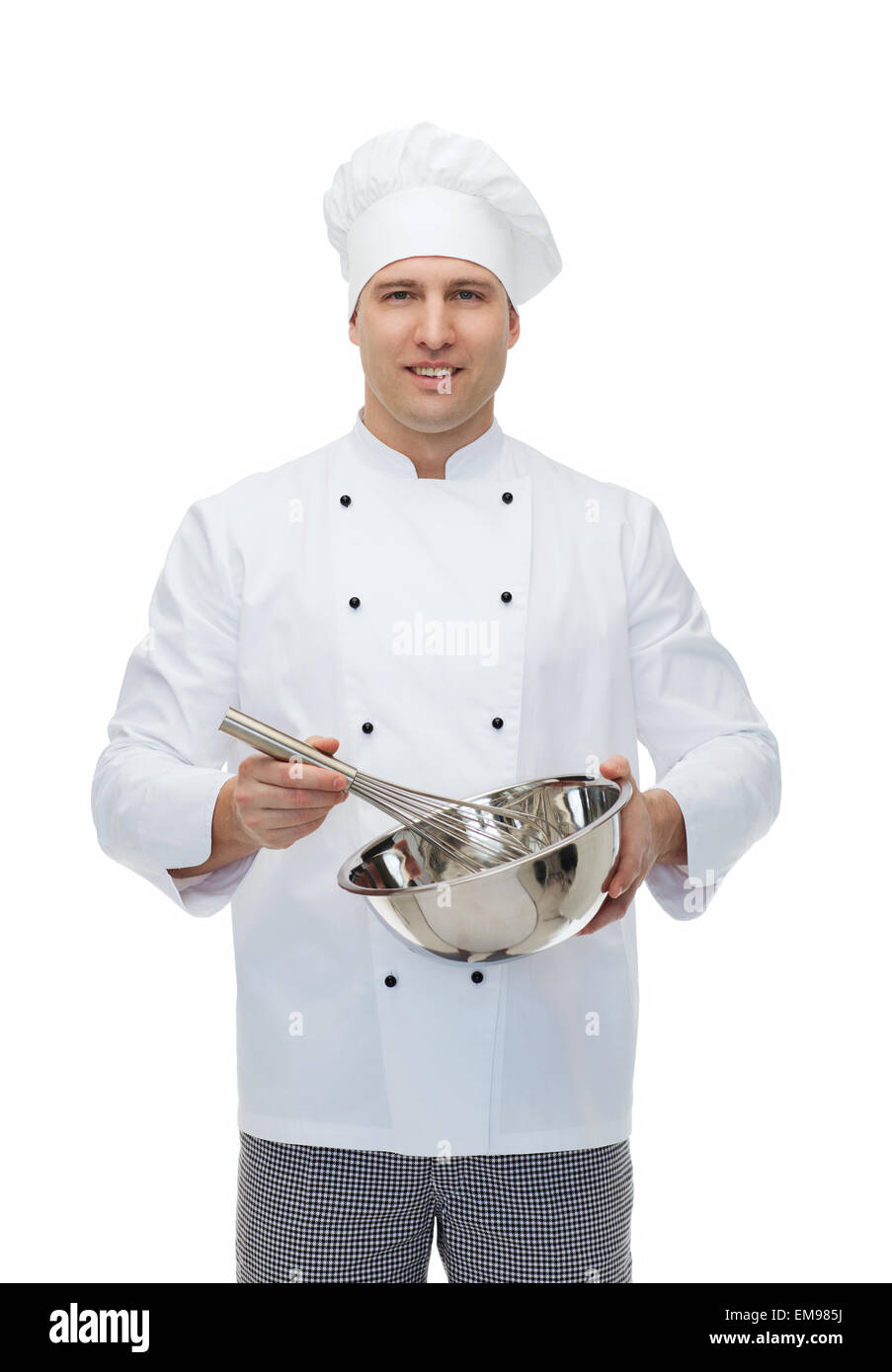 happy male chef cook whipping something with whisk Stock Photo - Alamy