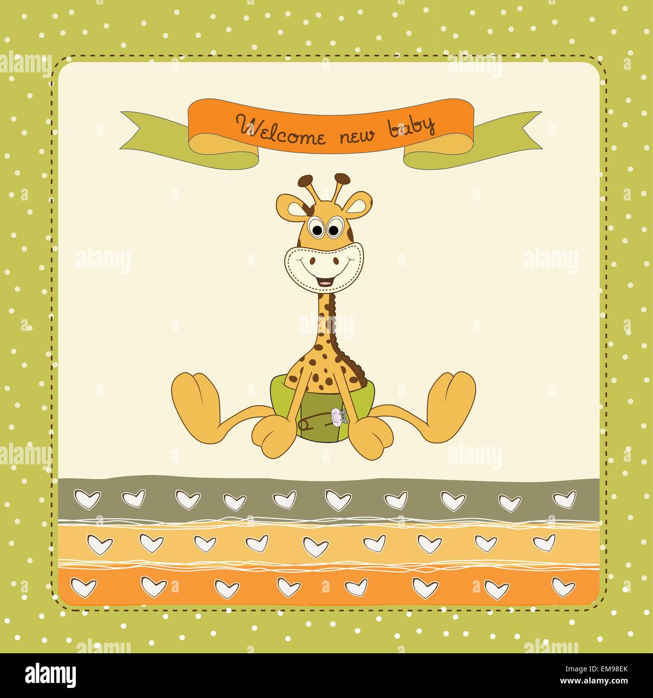baby shower card with baby giraffe Stock Vector Image &amp; Art - Alamy