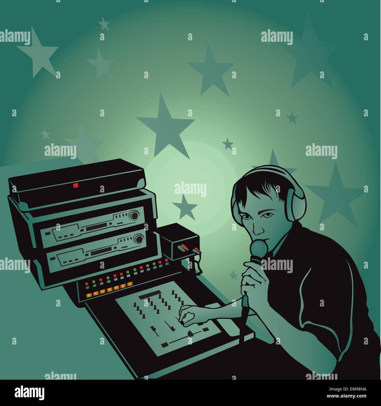 DJ And Oldies Music Stock Vector