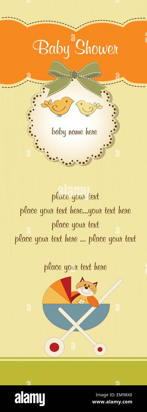 baby shower card with cute stroller Stock Vector Image & Art - Alamy