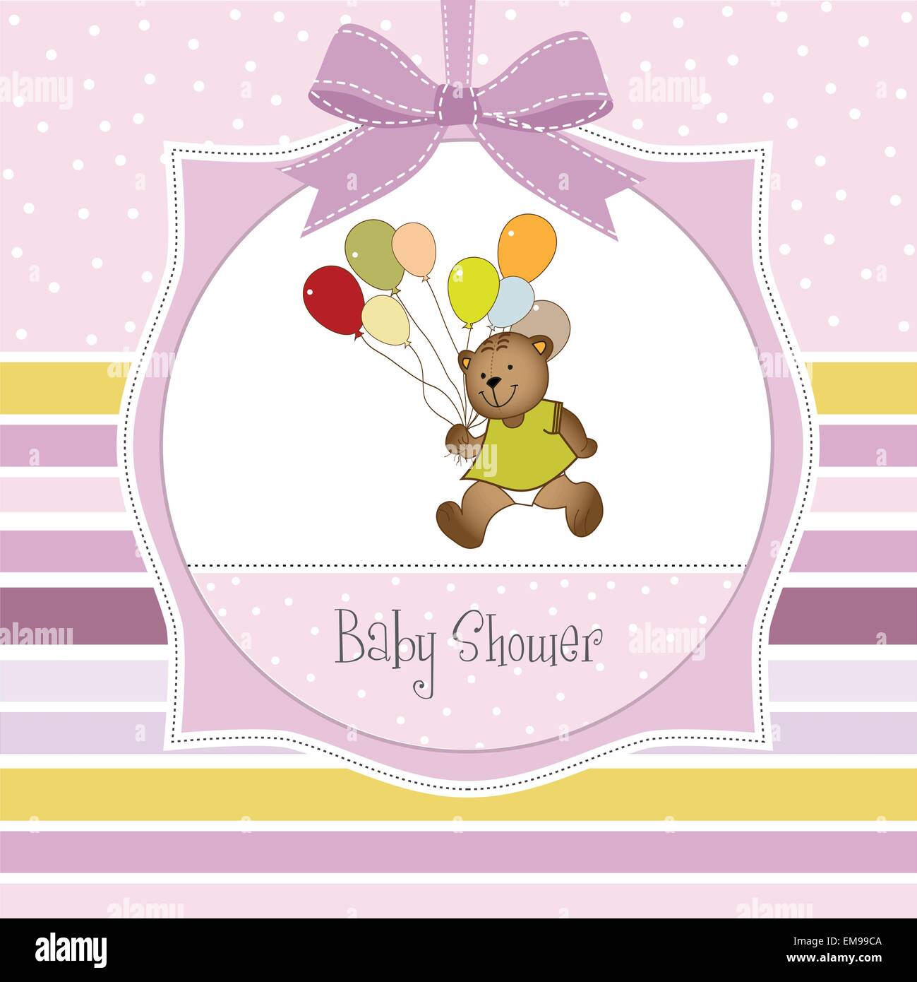 baby shower card with cute teddy bear Stock Vector Image & Art - Alamy