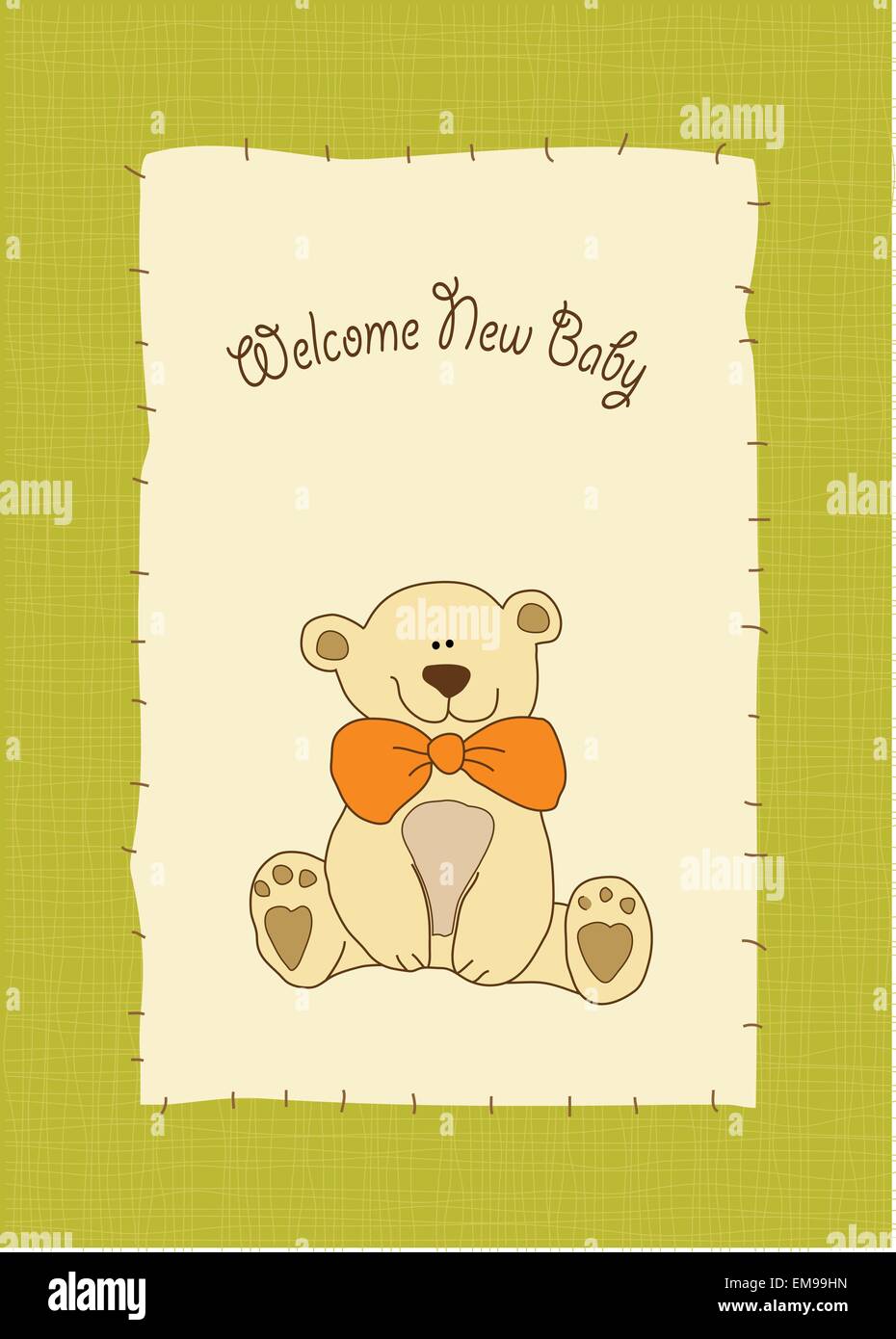 baby shower card with teddy bear toy Stock Vector Image & Art Alamy