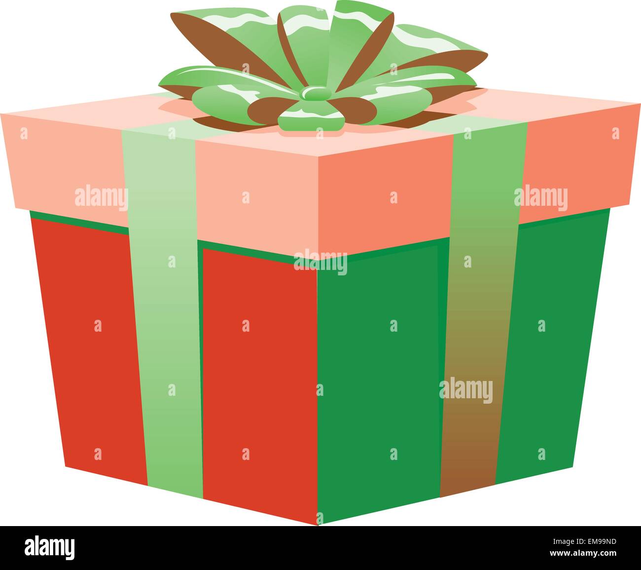 Gift box with ribbon and bow. Vector illustration Stock Vector Image ...