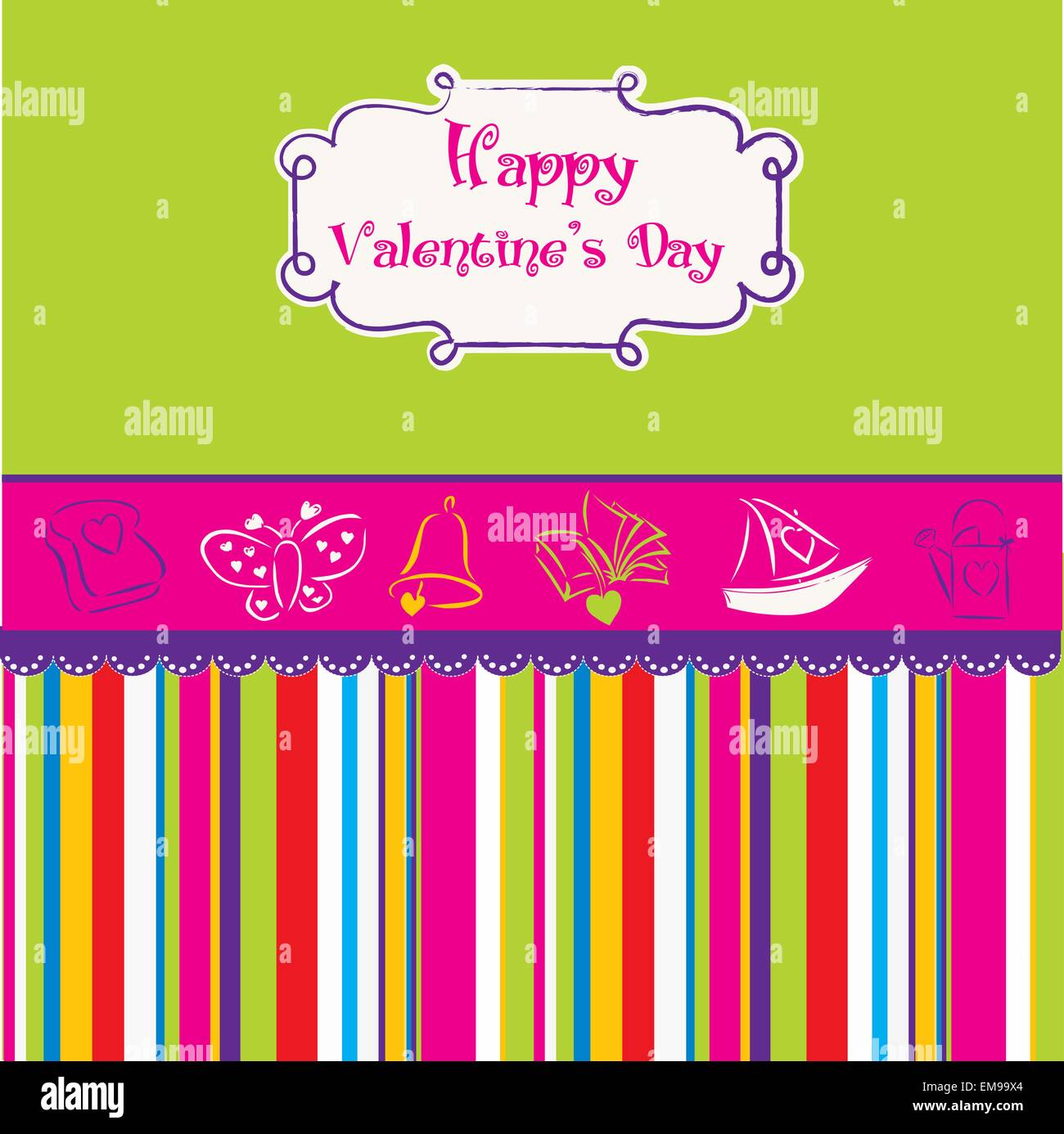 vintage valentine's day card Stock Vector Image & Art - Alamy