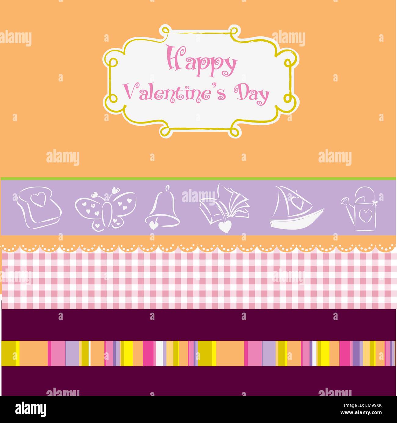 vintage valentine's day card Stock Vector Image & Art - Alamy