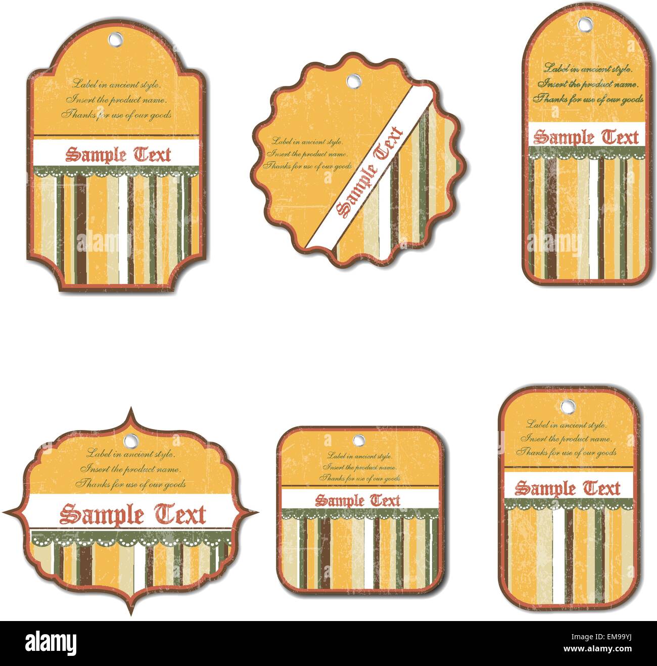 set of vintage labels isolated on white background Stock Vector Image ...
