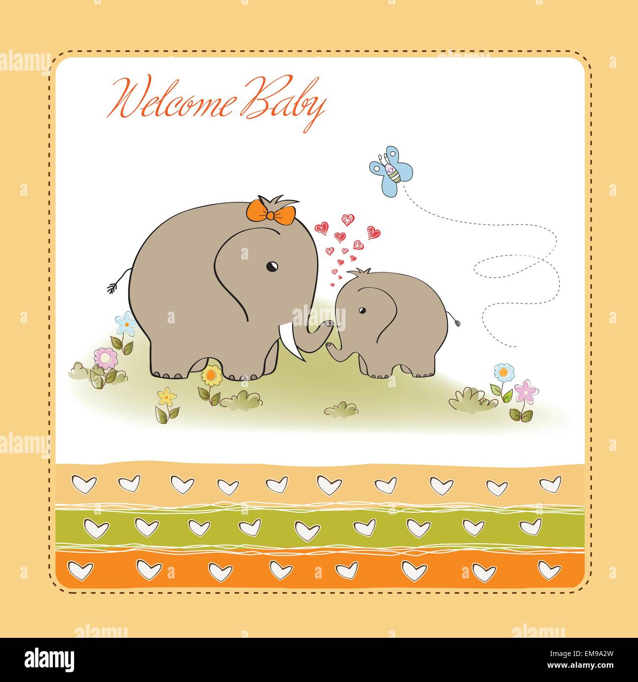 Baby elephant with mother Stock Vector Images - Alamy