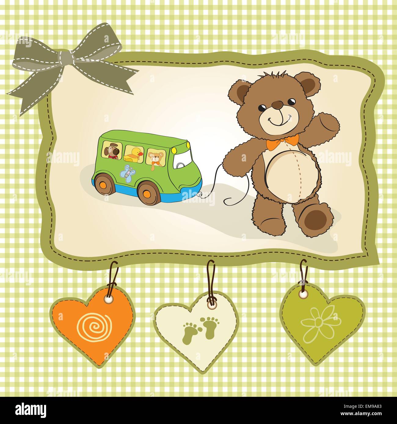 baby shower card with cute teddy bear Stock Vector Image & Art - Alamy
