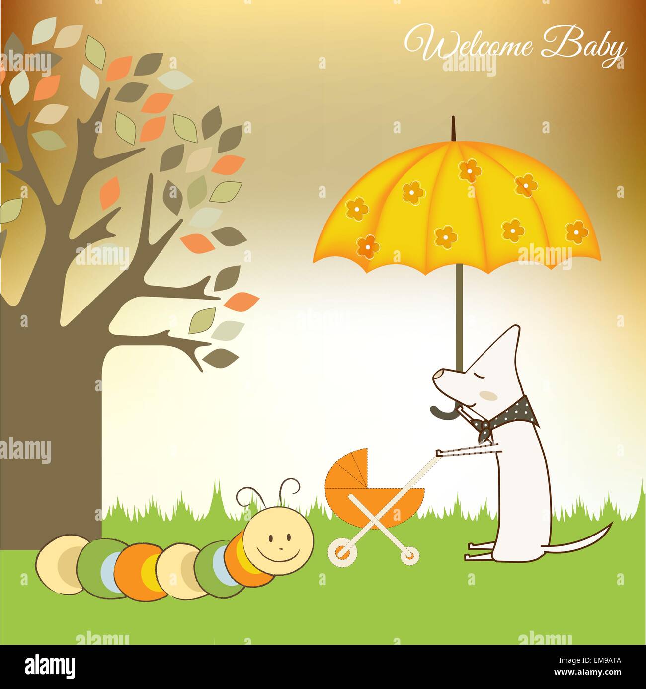 New Baby greeting card Stock Vector