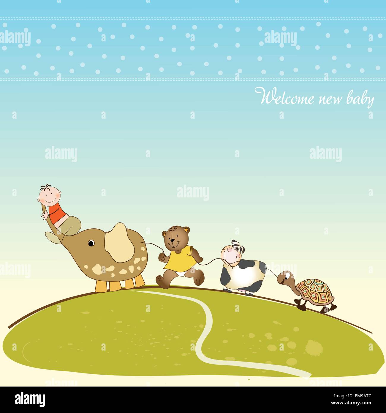Baby Announcement Card Stock Vector Image Art Alamy
