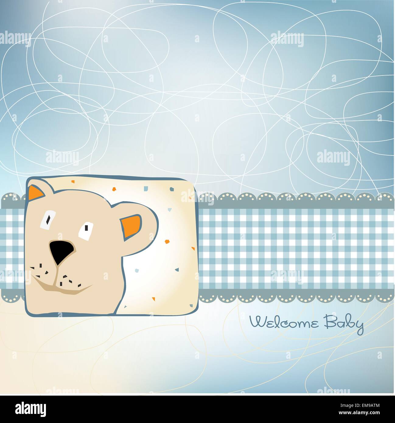 baby shower card with teddy bear toy Stock Vector Image & Art Alamy