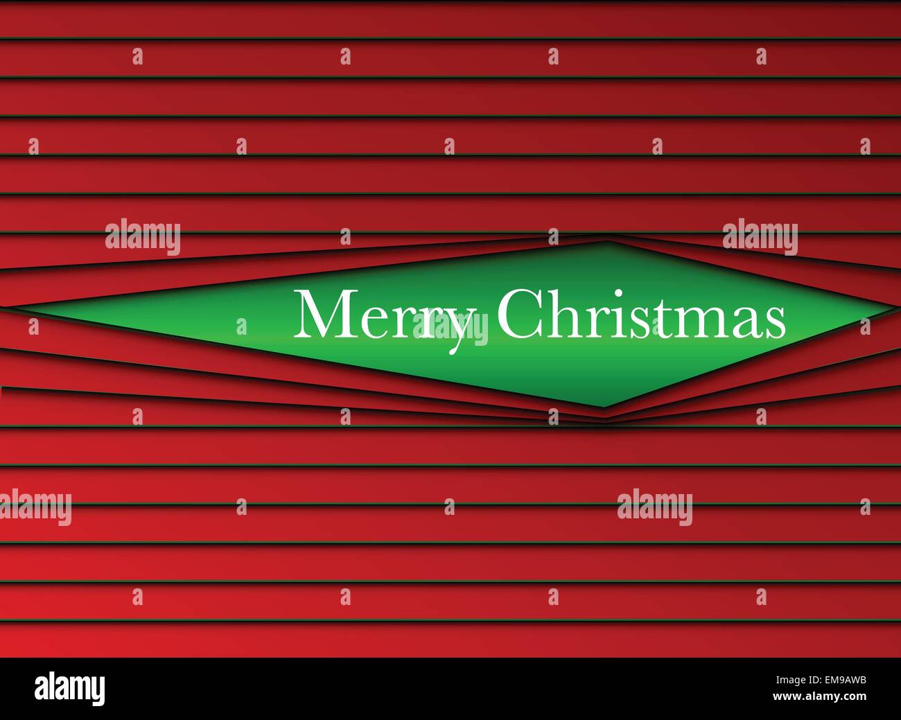 Merry Christmas Stripes Red and Green Stock Vector