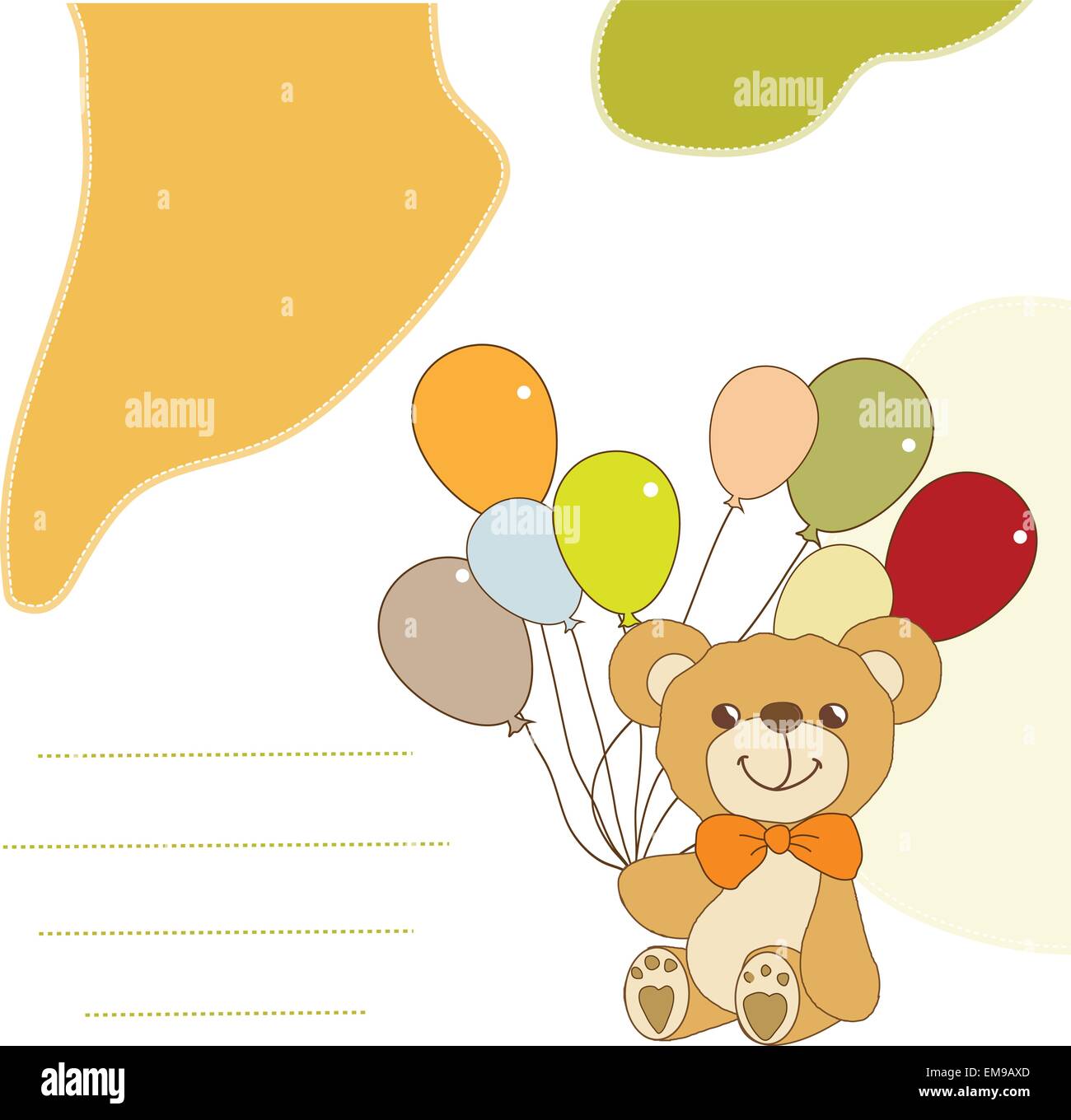 baby shower card with cute teddy bear Stock Vector Image & Art - Alamy