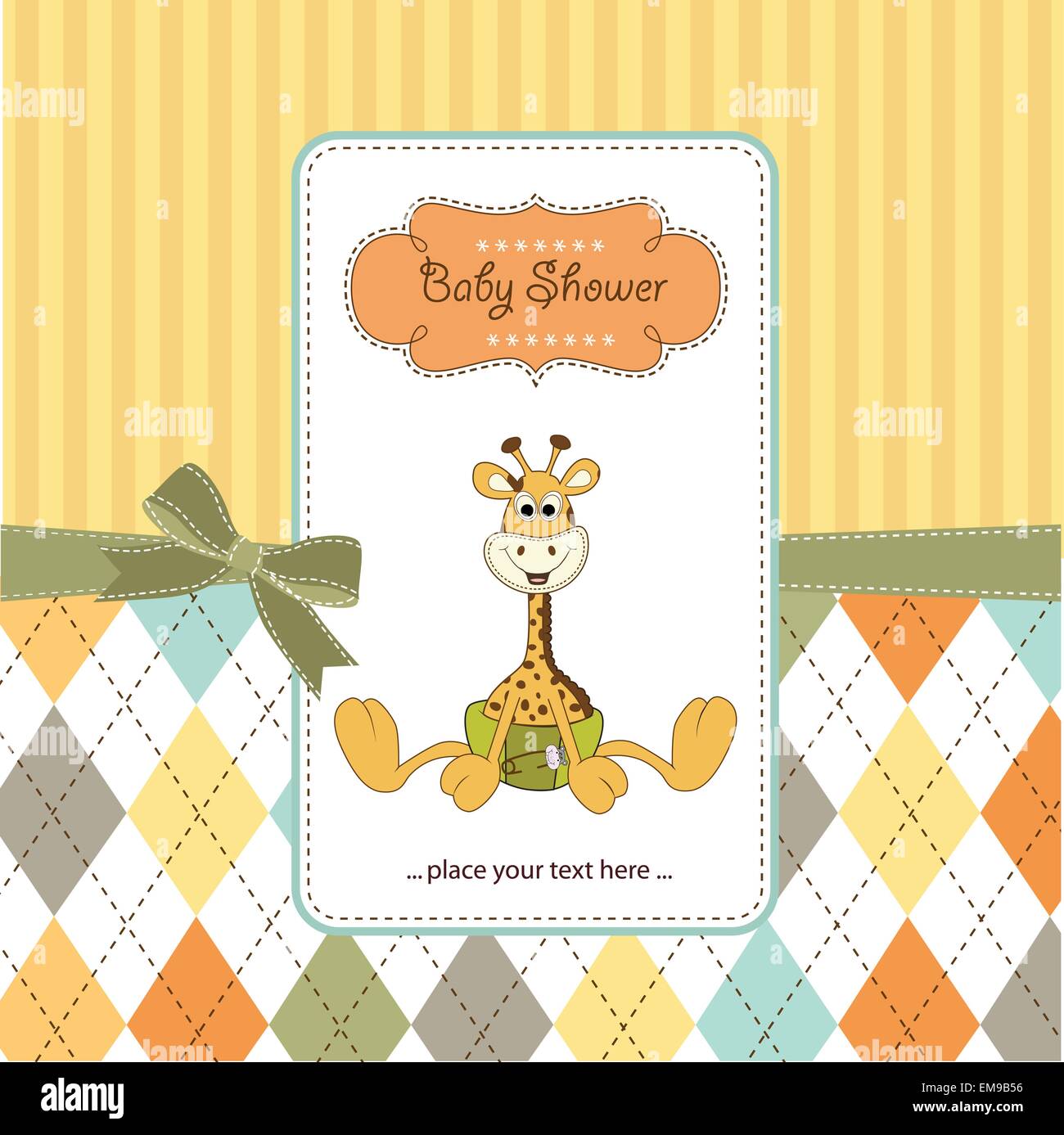 baby shower card with baby giraffe Stock Vector Image & Art - Alamy