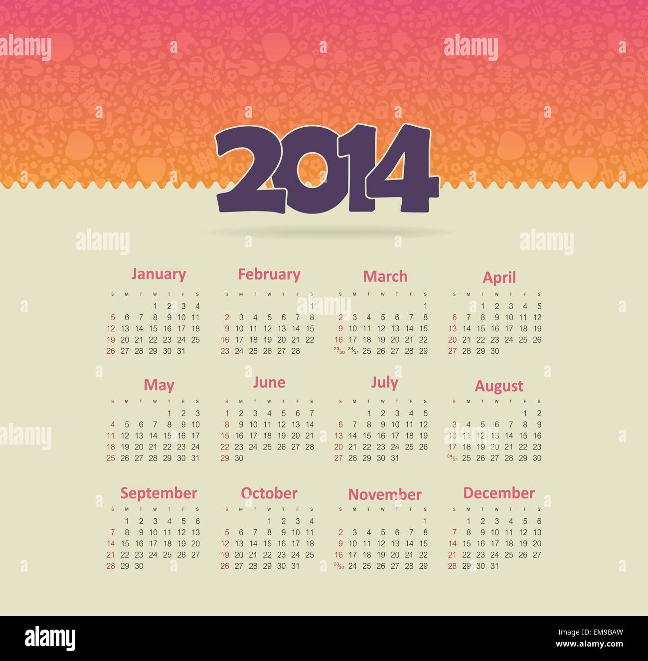 Calender October 14 Stock Vector Images Page 3 Alamy