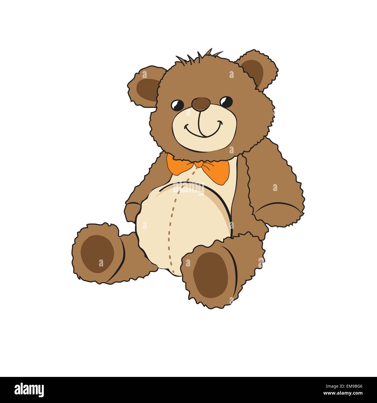 Cute teddy bear on white background Stock Vector