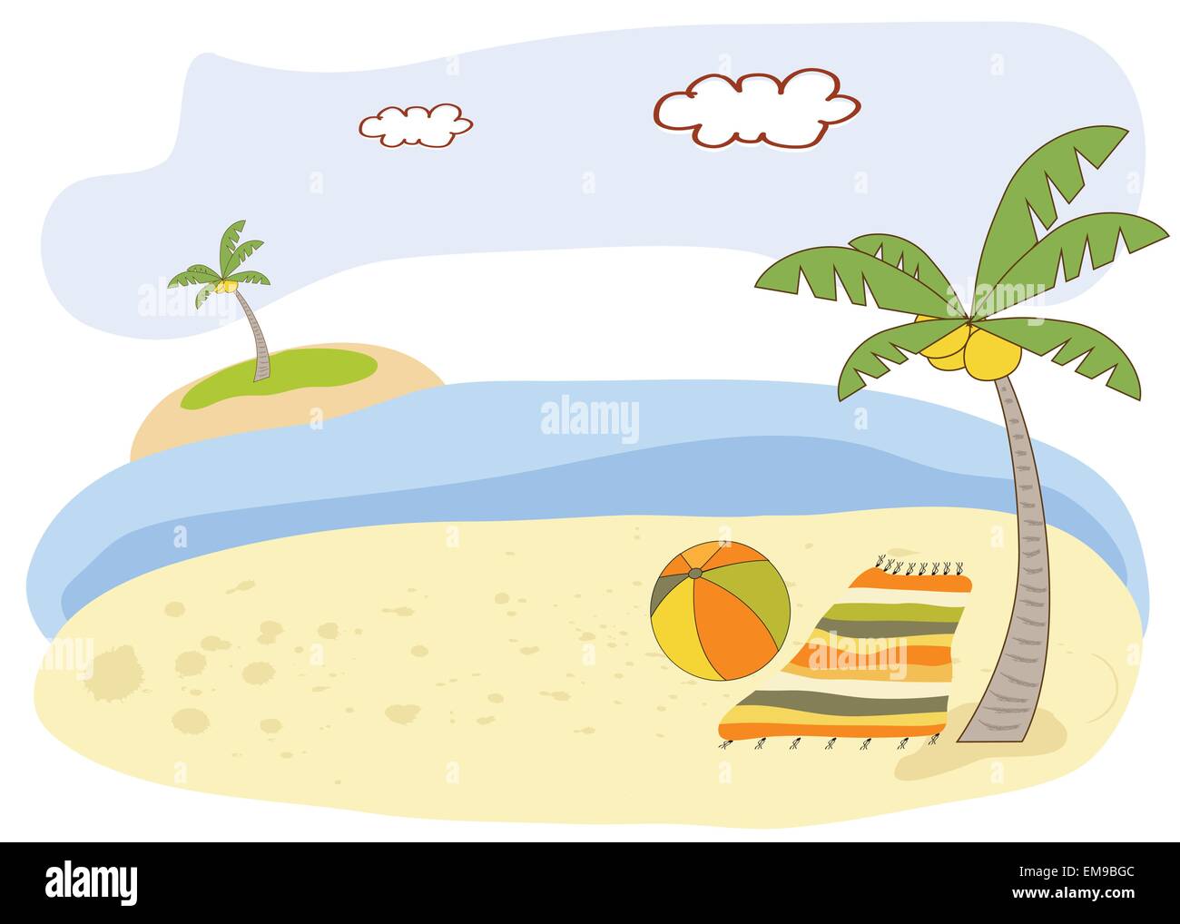 beautiful beach landscape Stock Vector Image & Art - Alamy