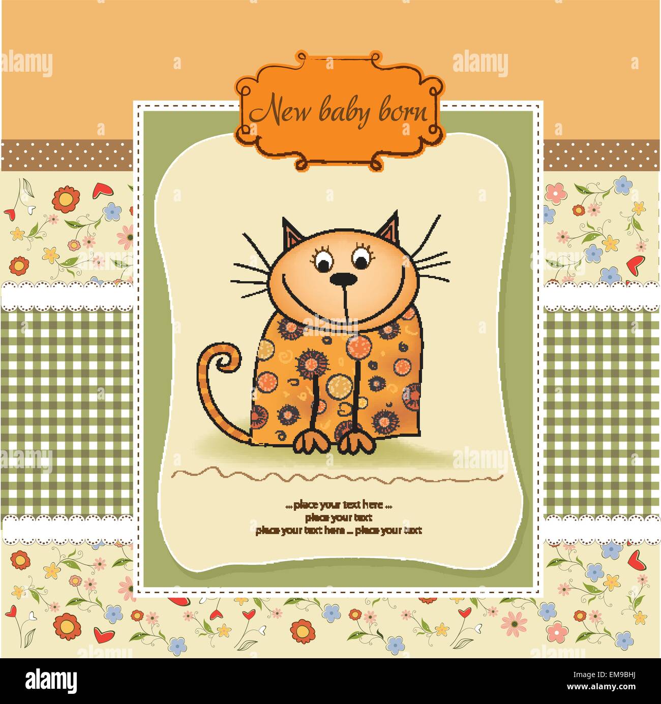 new baby shower card with cat Stock Vector Image & Art - Alamy