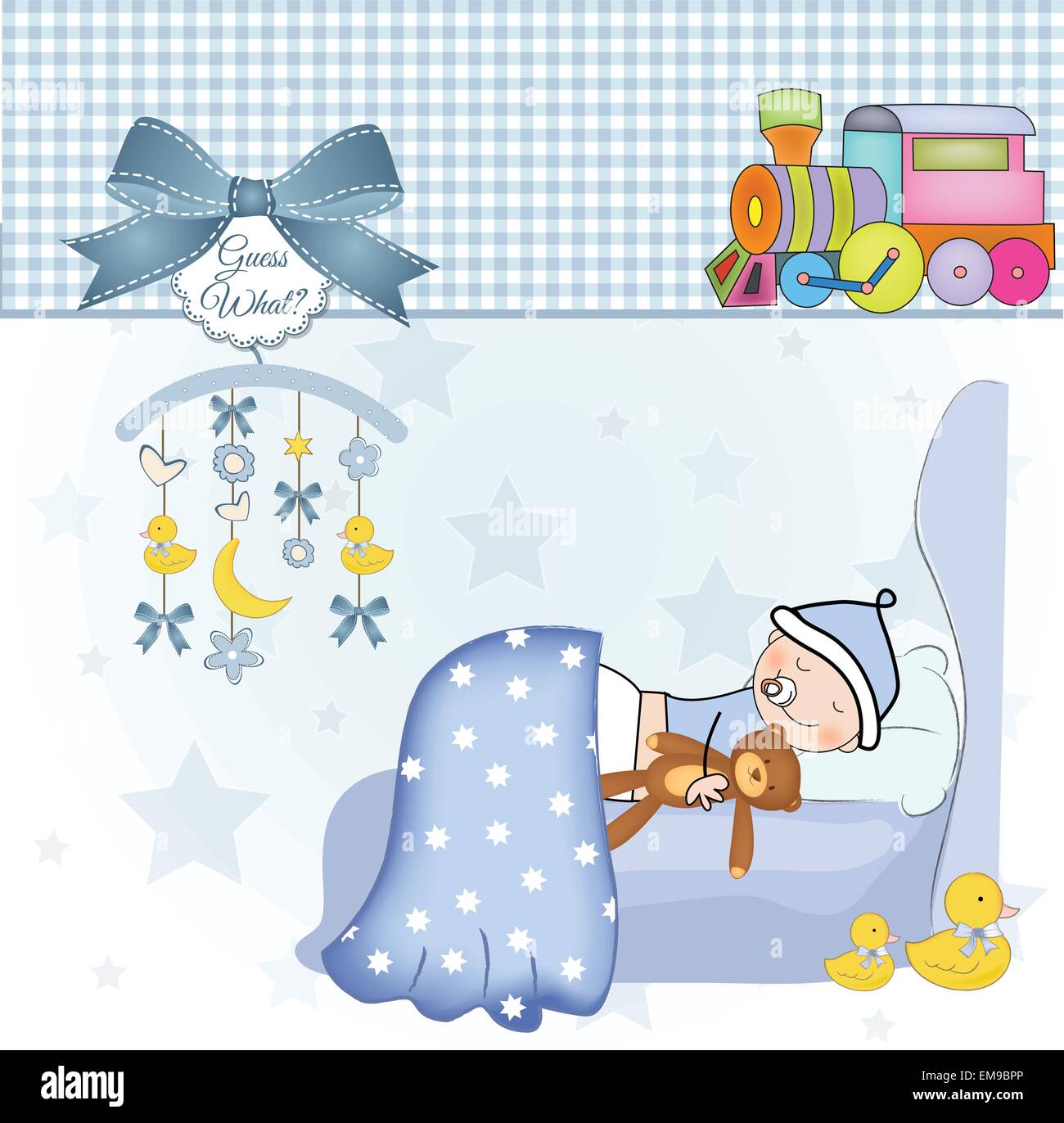 welcome new baby boy Stock Vector