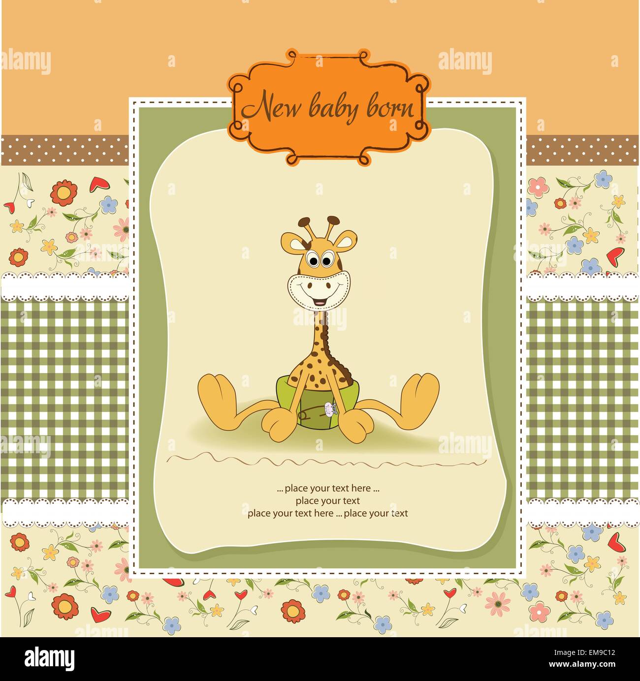baby shower card with baby giraffe Stock Vector Image & Art - Alamy