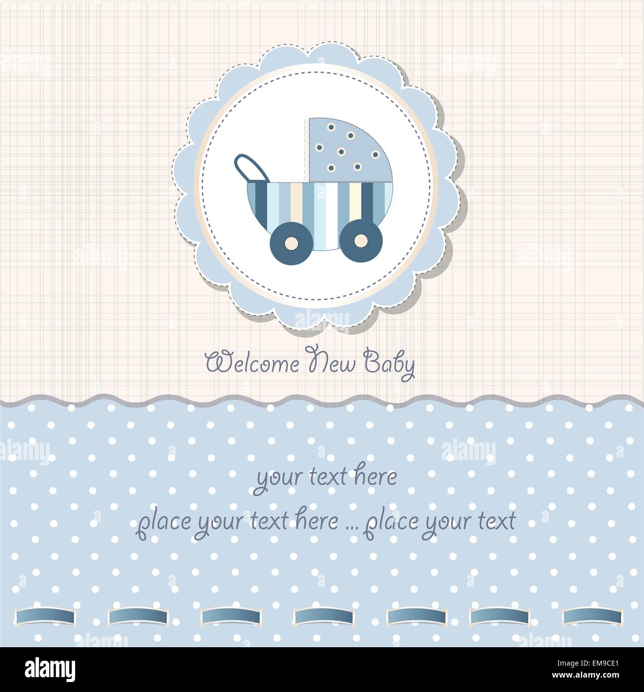 baby boy shower card with stroller Stock Vector Image & Art Alamy