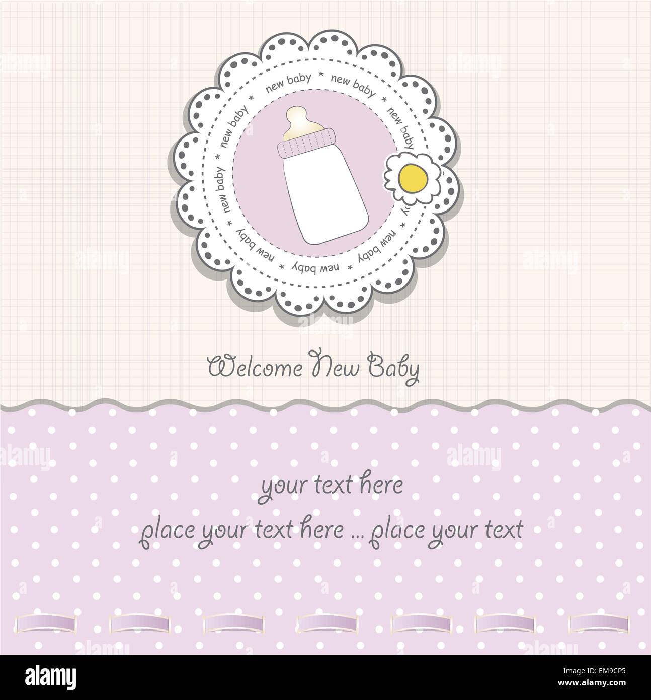 baby girl shower card Stock Vector Image & Art - Alamy