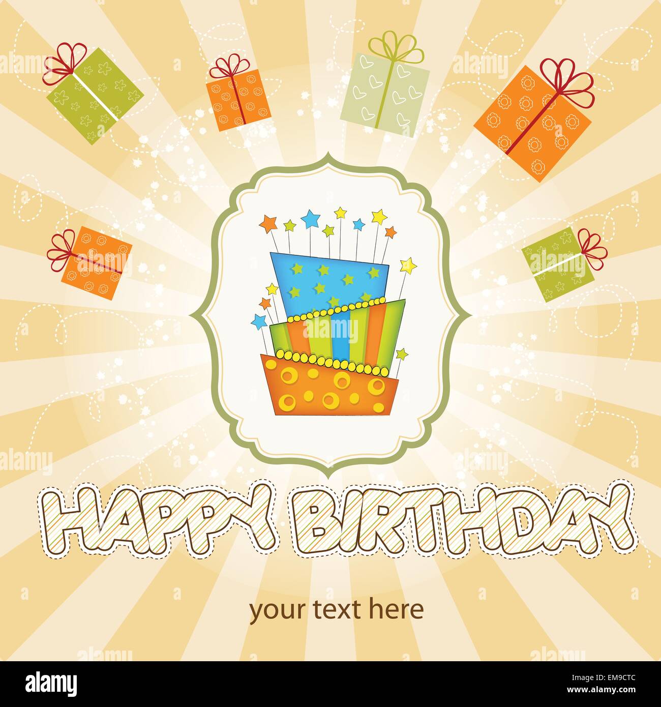 vector big birthday cake with burning candles Stock Vector Image & Art ...