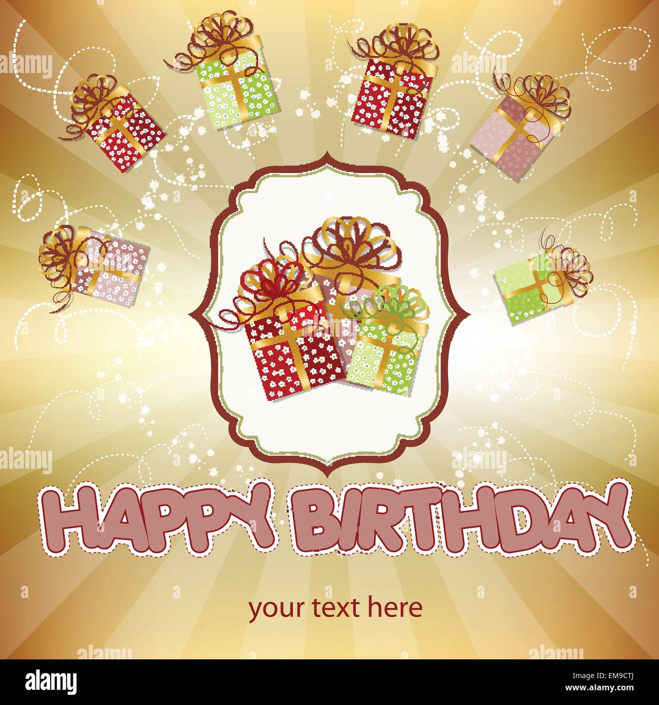 birthday card with presents Stock Vector
