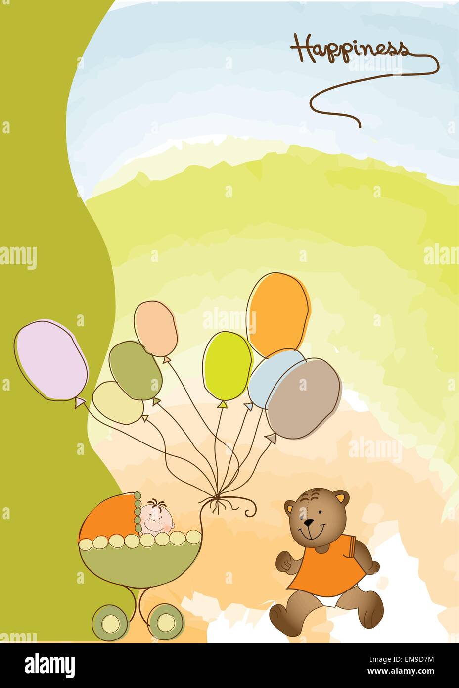 baby shower card with cute teddy bear Stock Vector Image & Art - Alamy