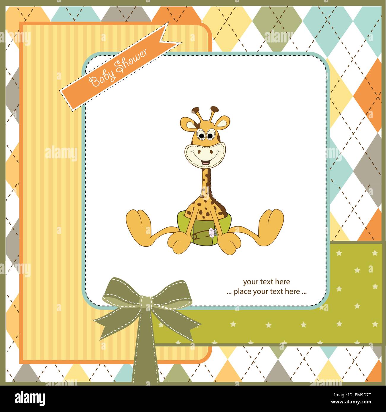 baby shower card with baby giraffe Stock Vector Image & Art - Alamy