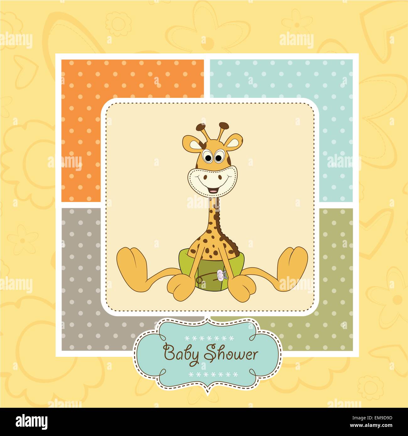 baby shower card with baby giraffe Stock Vector Image & Art - Alamy