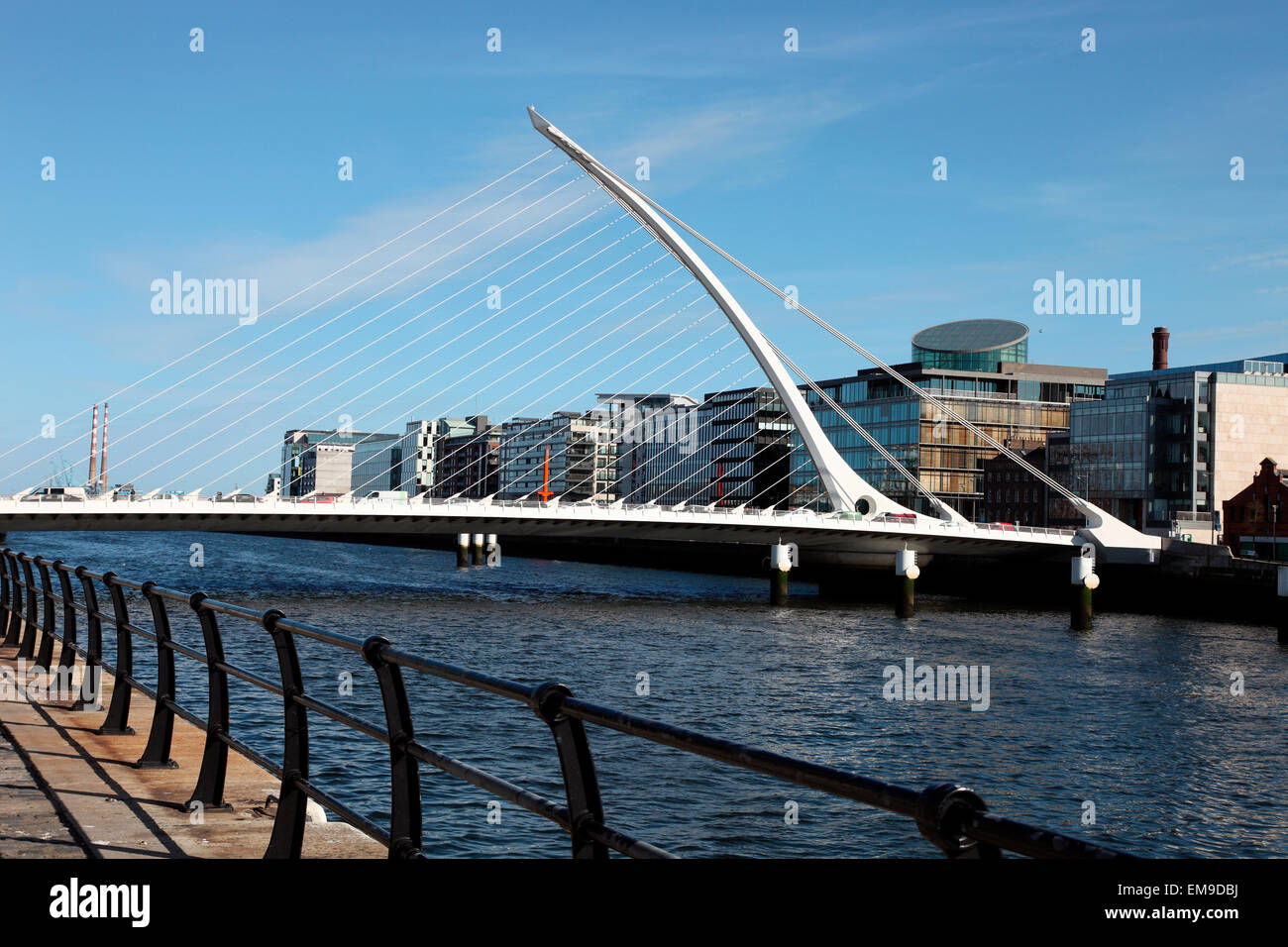 Samuel Beckett Bridge over the Liffey in Dublin. Stock Photo