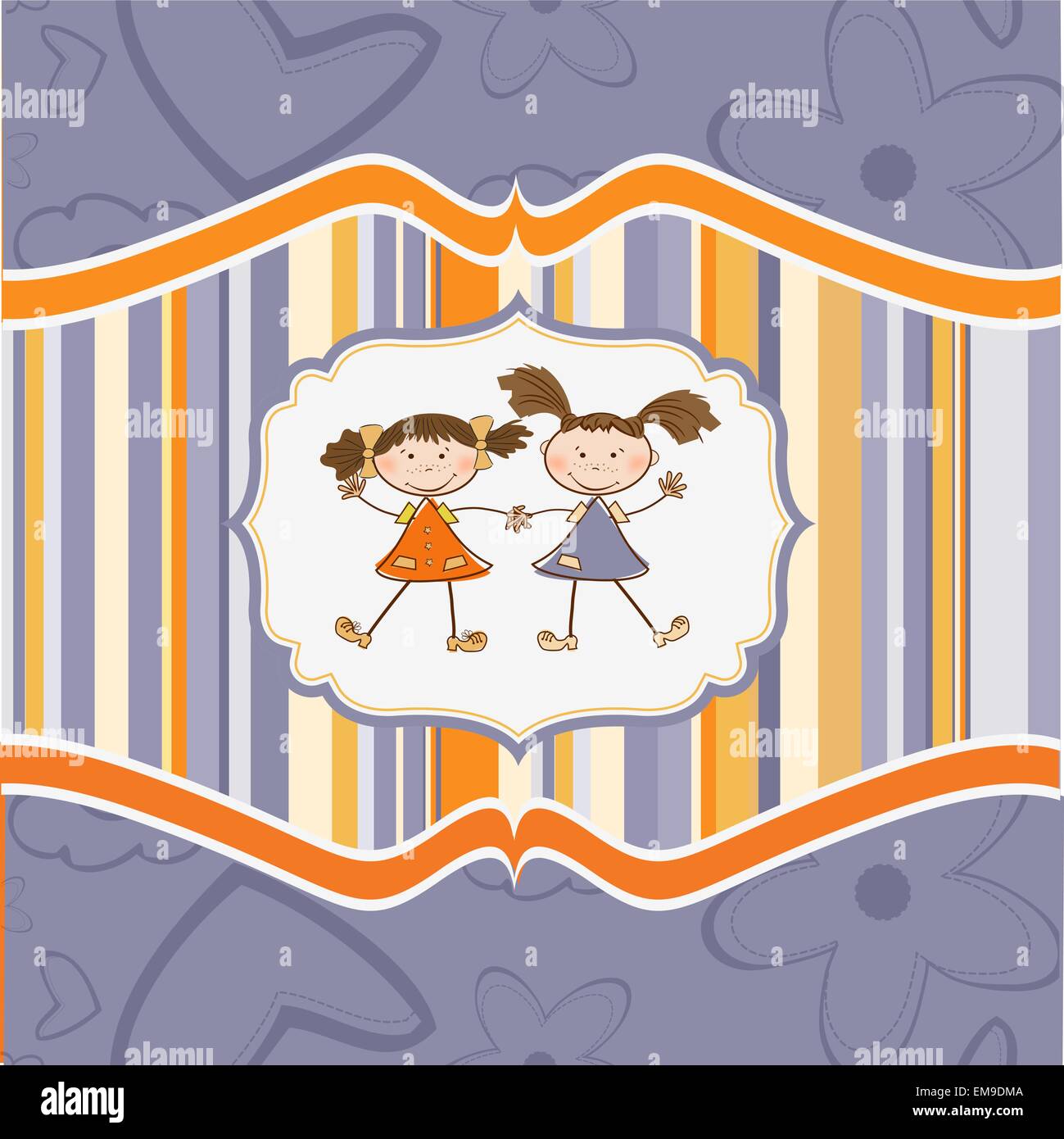 two little girls best friends Stock Vector Image & Art - Alamy