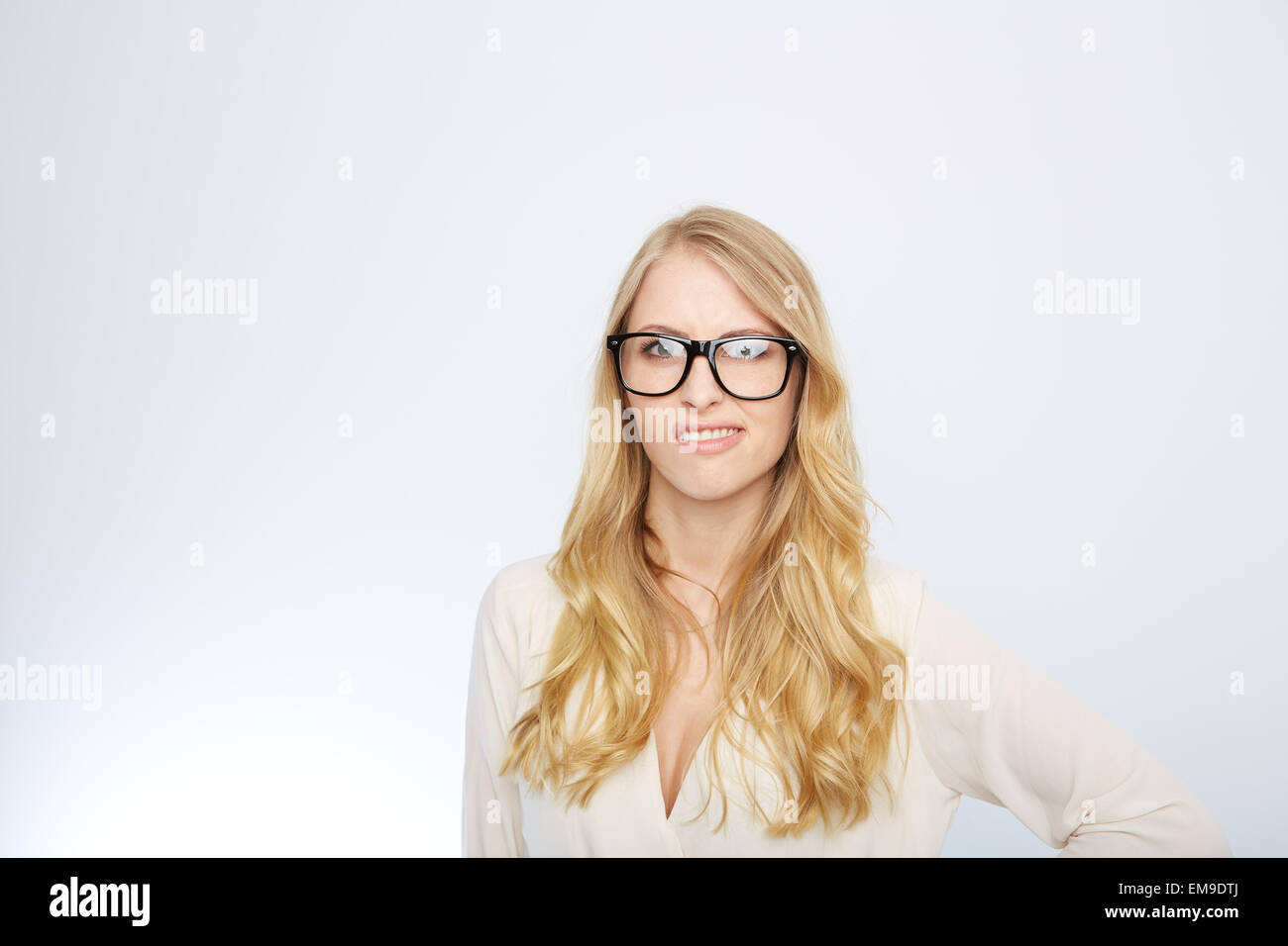 Blonde With Nerdy Glasses 