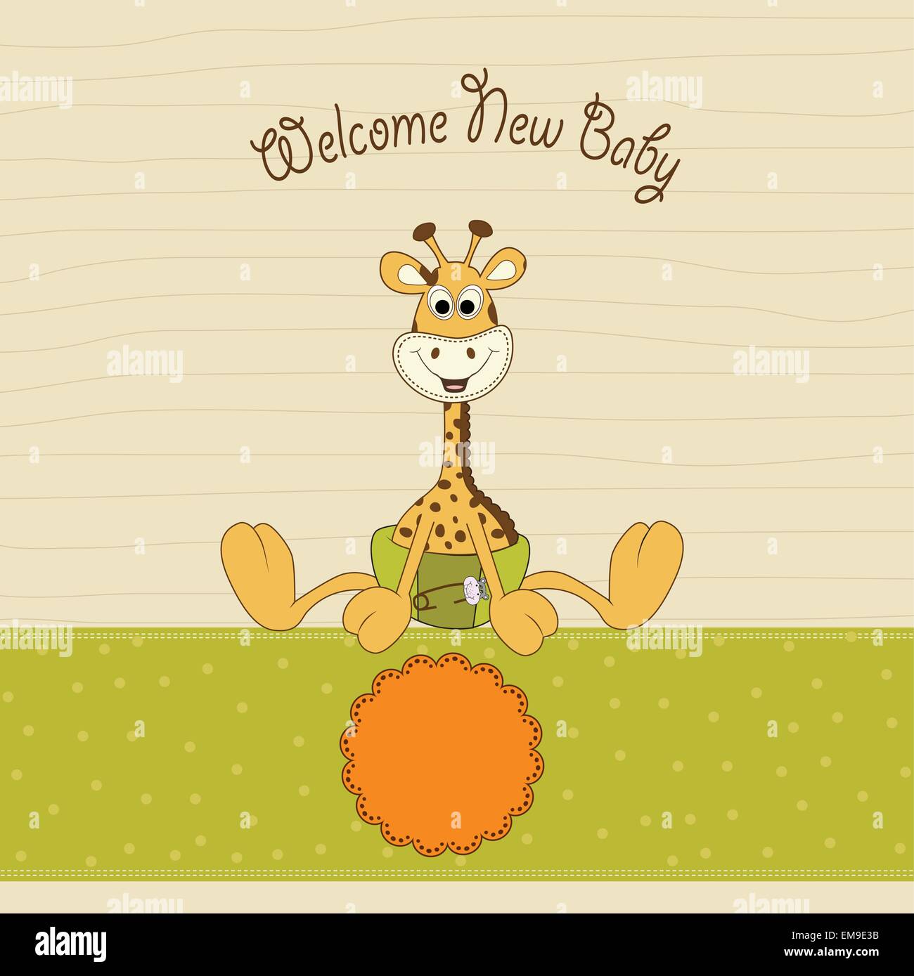 baby shower card with baby giraffe Stock Vector Image &amp; Art - Alamy